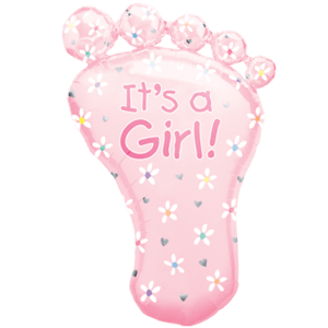 Baby Girl Foot Balloon in a Box