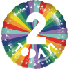 2nd Birthday Bright Rainbow Balloon in a Box Small Image