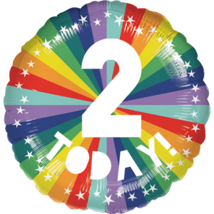 2nd Birthday Bright Rainbow Balloon in a Box