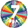 7th Birthday Bright Rainbow Balloon in a Box Small Image