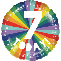 7th Birthday Bright Rainbow balloon