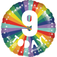 9th Birthday Rainbow balloon