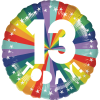 13th Birthday Rainbow Balloon in a Box Small Image