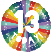 13th Birthday Rainbow balloon