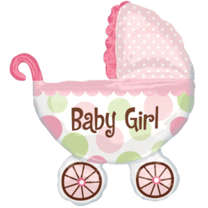 Pink Baby Pram Balloon in a Box
