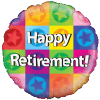 Happy Retirement Squares and Stars Balloon in a Box Small Image