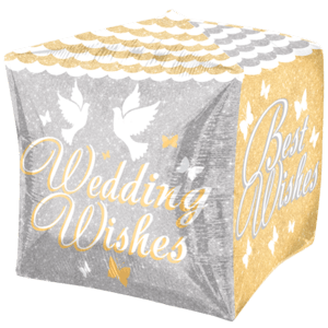 Wedding Wishes Shimmering Cube Balloon in a Box