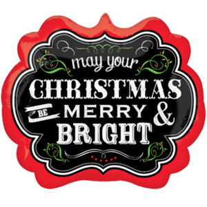 Chalkboard Merry and Bright Christmas Balloon in a Box