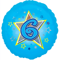 6 Blue Stars balloon
