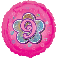 9 Pink Flowers balloon