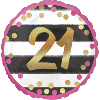 Pink & Gold 21st Birthday Dots balloon