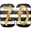 Stripes & Dots 70th Birthday Balloon in a Box Small Image