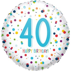 Confetti Happy Birthday 40th Balloon in a Box