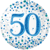 50th Sparkling Fizz Birthday Blue Balloon in a Box Small Image