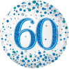 60th Sparkling Fizz Birthday Blue Balloon in a Box Small Image