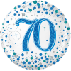 70th Sparkling Fizz Birthday Blue Balloon in a Box Small Image