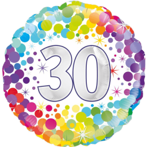 30th Colourful Confetti Birthday Balloon in a Box