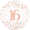 16th Sparkling Fizz Birthday White & Rose Gold Balloon in a Box Small Image