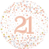 21st Sparkling Fizz Birthday White & Rose Gold Balloon in a Box Small Image