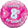Happy 8th Birthday Girl Holographic Balloon in a Box Small Image