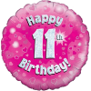 Happy 11th Birthday Girl Holographic Balloon in a Box Small Image