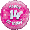 Happy 14th Birthday Girl Holographic Balloon in a Box Small Image