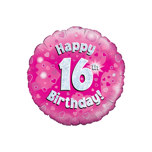 Happy 16th Birthday Girl Holographic Balloon in a Box