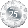 Happy 25th Anniversary Rose Print Balloon in a Box Small Image