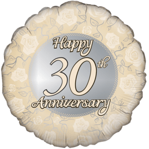 Happy 30th Anniversary Rose Print Balloon in a Box