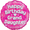 18" Happy Birthday Granddaughter Pink Balloon in a Box Small Image