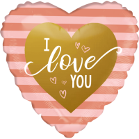 Rose Gold Stripes I love you balloon