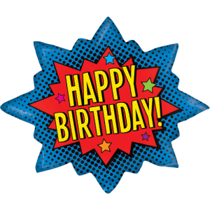Superhero Birthday Star Burst Balloon in a Box