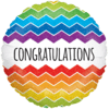 Congratulations Colourful Chevrons Balloon in a Box Small Image
