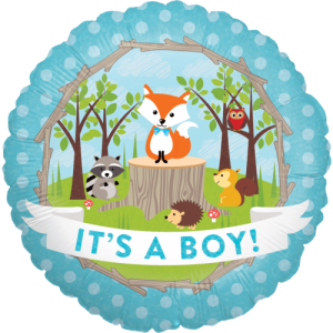 Woodland Baby Boy Balloon in a Box