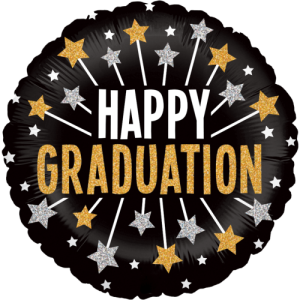 Glittering Graduation Stars Balloon in a Box
