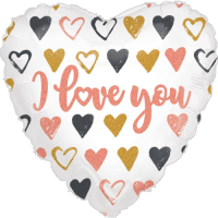Rose Gold Hearts I Love You balloon
