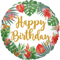 Tropical Birthday Holographic balloon