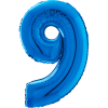 Giant Blue 9 Balloon in a Box Small Image