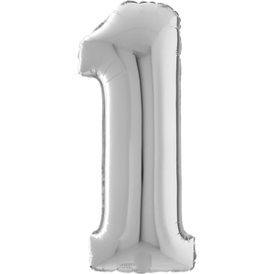 Giant Silver 1 Balloon in a Box
