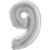 Giant Silver 9 Balloon in a Box Small Image
