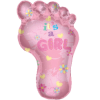 Pink It's a Girl Footprint Balloon in a Box Small Image