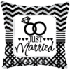 Just Married Chevron Pillow  Balloon in a Box Small Image