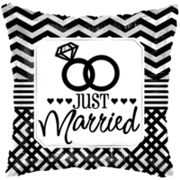 Just Married Chevron Pillow balloon