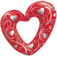 Hearts & Swirls Red Heart balloon
