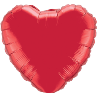 Bright Red Metallic Heart balloon