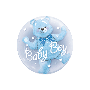 Blue Baby Boy Bear Balloon in a Box