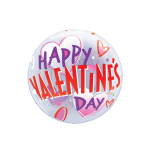 Valentine's Bold Hearts Bubble Balloon in a Box